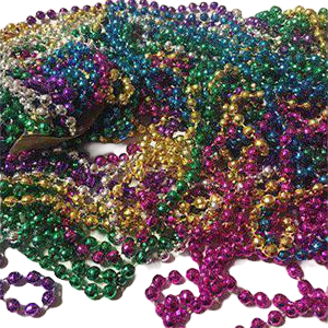 A set of colorful metallic beads