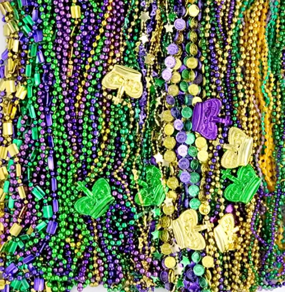 A bunch of bead necklaces
